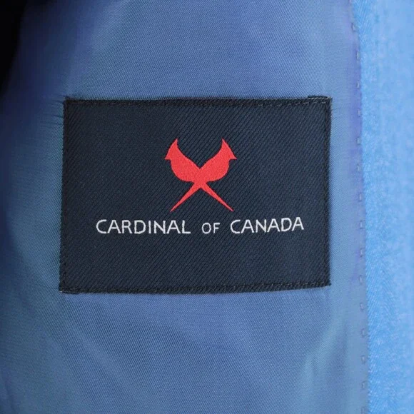 Cardinal of Canada NWT Wool / Silk Sport Coat Size 40S US In Blue Herringbone